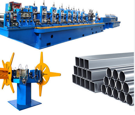 kaufen Stahl 5 kW Rohrrrollenformmaschinen Quadratrohrrollenformmaschine online manufacture